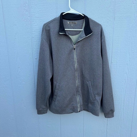 Pebble Beach Other - Pebble Beach Men's Gray Zip-Up Sweater Jacket with Black Collar